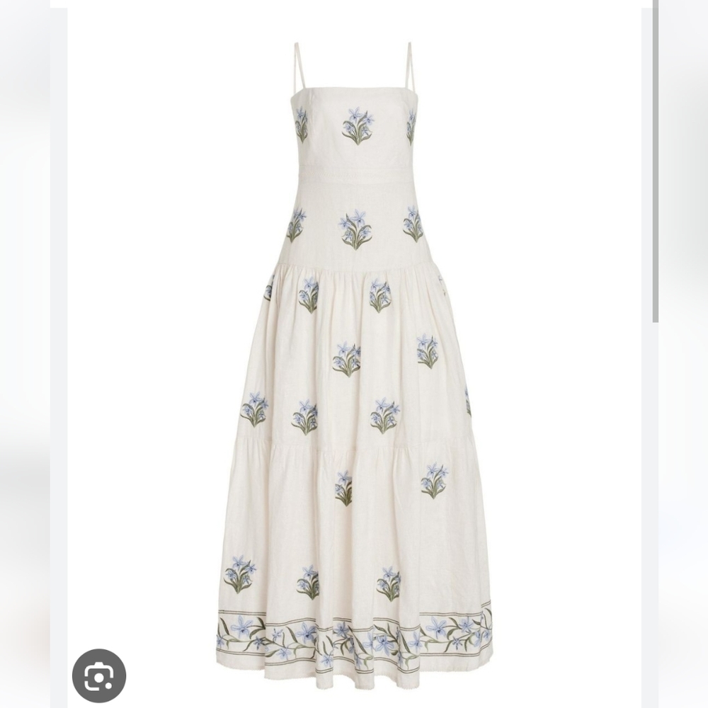 Agua Bendita lima embroidered dress sz L NWT